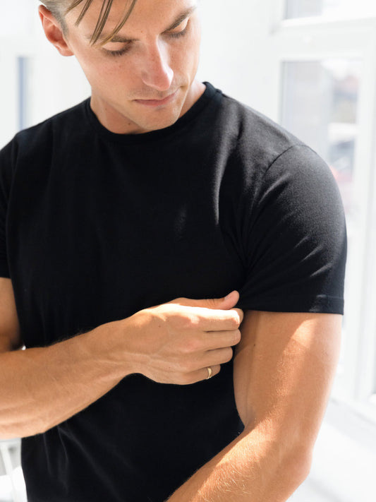 Basic T-Shirt - Black by SATRI & CO. – product view 2