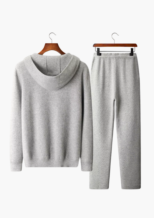 Men's Merino Wool Zip Hoodie & Joggers Set – Brushed Soft Finish, Tailored Joggers, Two-Piece Lounge Set