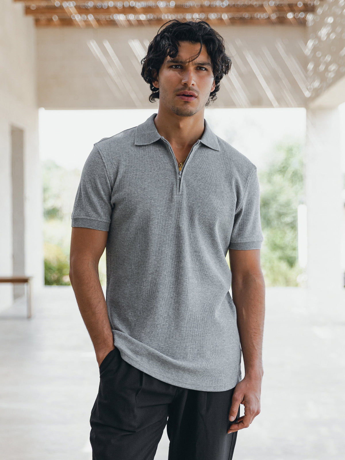 Aspen Polo - Marl Grey by SATRI & CO. – product view 6