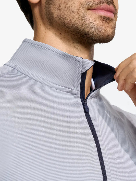 Men's Pinstripe Quarter Zip Pullover – view 2