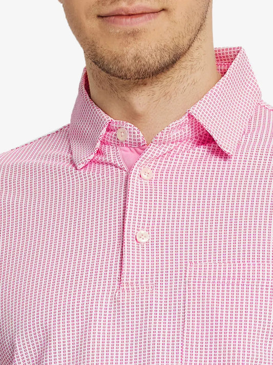Men's Performance Jacquard Polo Shirt – Four-Way Stretch, Quick-Dry, Wrinkle-Resistant Fabric