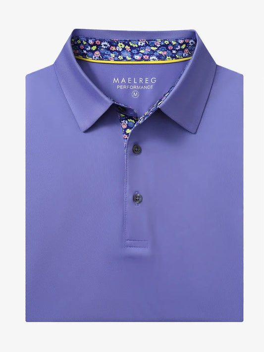 Men's Everyday Solid Golf Polo Shirt – Quick-Dry Stretch Jersey, Contrast Collar Print | 12 Bright and Classic Colours