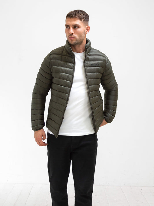 Lucas Lightweight Puffer Jacket - Dark Green by SATRI & CO. – product view 2