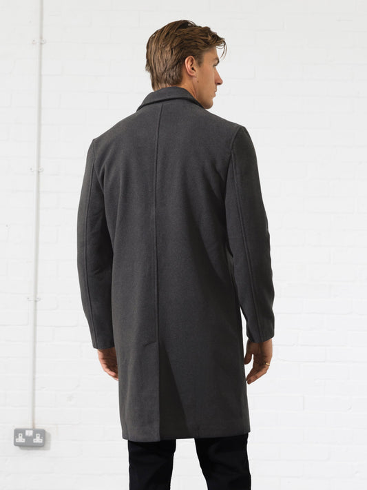 Knightsbridge Tailored Coat - Charcoal by SATRI & CO. – product view 2