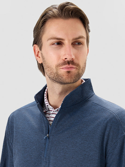 Men's Heather Scuba Quarter Zip Pullover – Medium-Weight Stretch Fabric, Quick-Drying Golf Layer