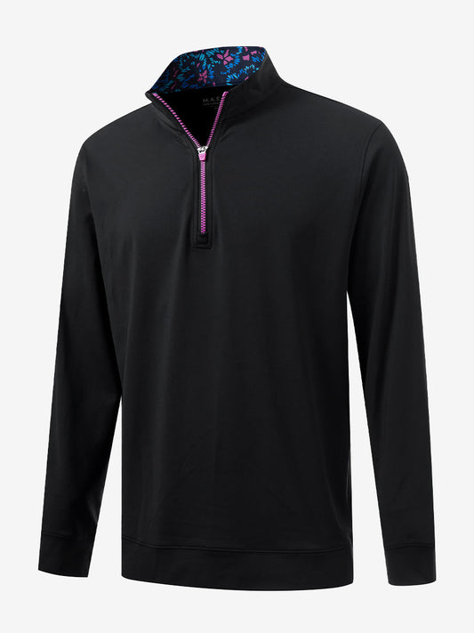 Men's Lightweight Golf Quarter Zip Pullover – Moisture-Wicking 4-Way Stretch Fabric, Mock Neck