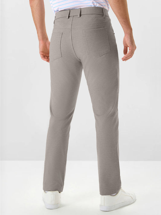 Men's Textured Stretch Chino Trousers – Five-Pocket Design, Medium-Weight UPF 50+ Fabric for Golf and Travel
