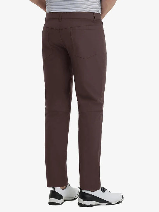 Men's Stretch Plain Everyday Trousers – Skin-Friendly Lightweight Fabric, High Elasticity | Dark Brown
