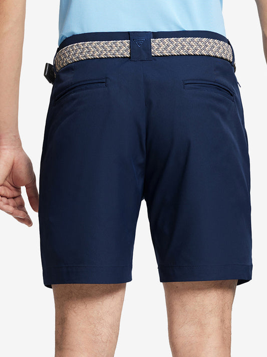 Men's Water-Resistant Stretch Golf Shorts – Lightweight Polyester, Moisture-Wicking, Zip Fly | Navy and Pink