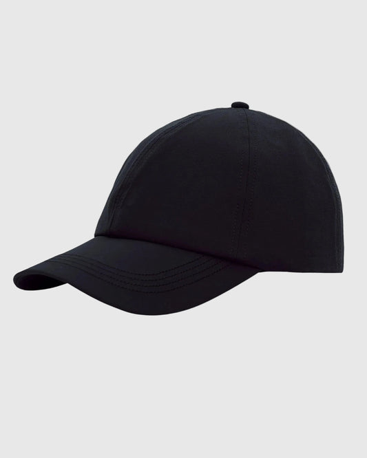 Men's Active Running Cap – Lightweight Moisture-Wicking Stretch Fabric, Built-In Sun Protection | Black