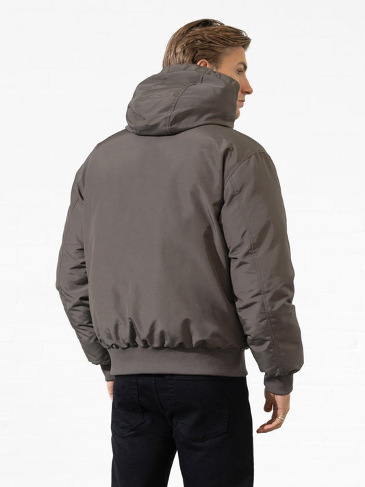 Layton Hooded Jacket - Charcoal by SATRI & CO. – product view 2