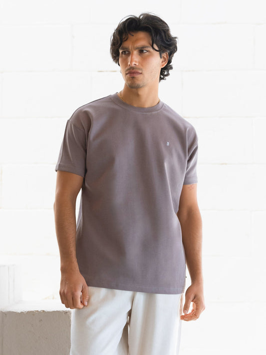 Conrad Relaxed Anchor T-Shirt - Light Brown by SATRI & CO. – product view 2