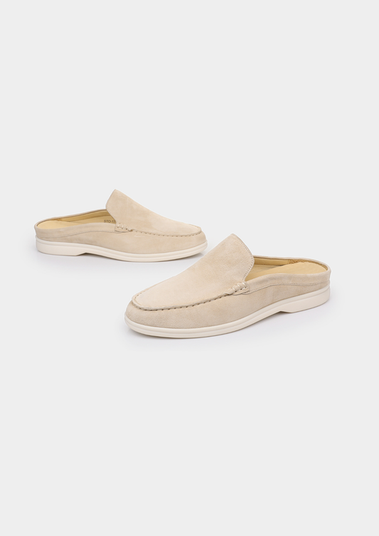Marina Men's Suede Slipper Loafers in Ivory – view 2