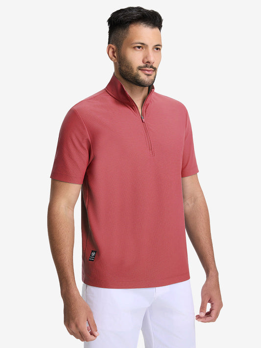 Men's Waffle Texture Quarter Zip Pullover – view 2