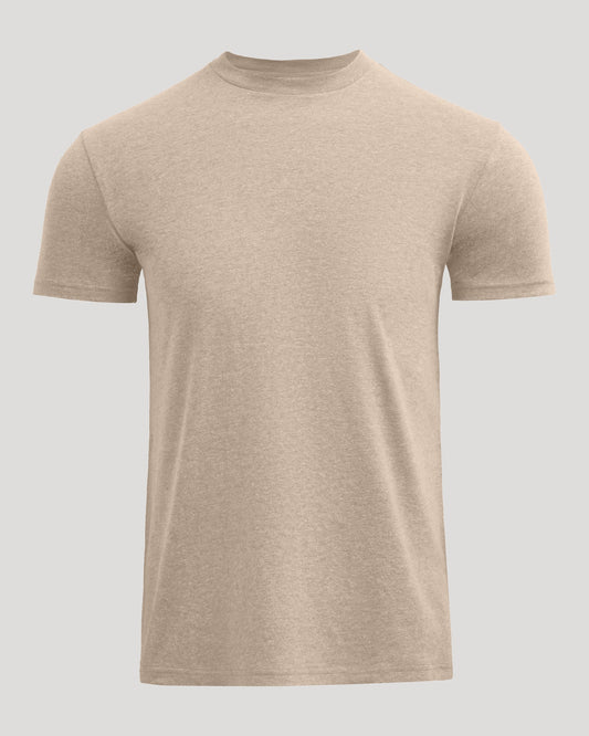 Men's Cotton Blend Jersey Classic Crew Neck T-Shirt – Contemporary Athletic Cut, Tagless Neck | Heather Fennel