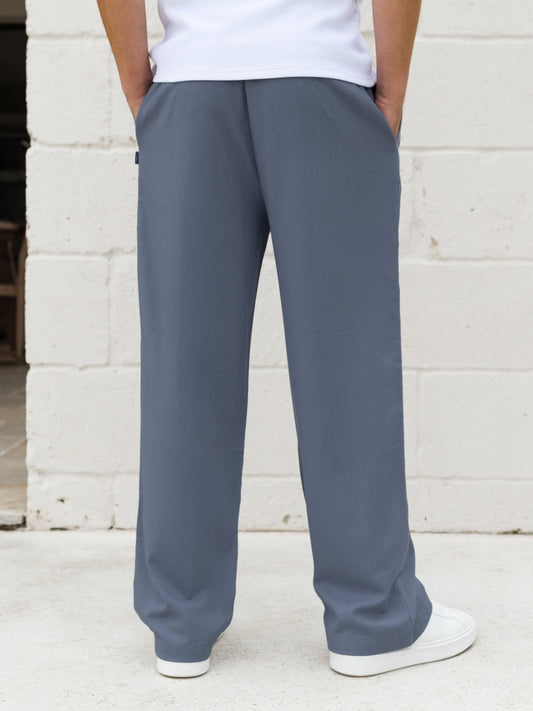 Freddie Relaxed Linen Trousers - Blue by SATRI & CO. – product view 2