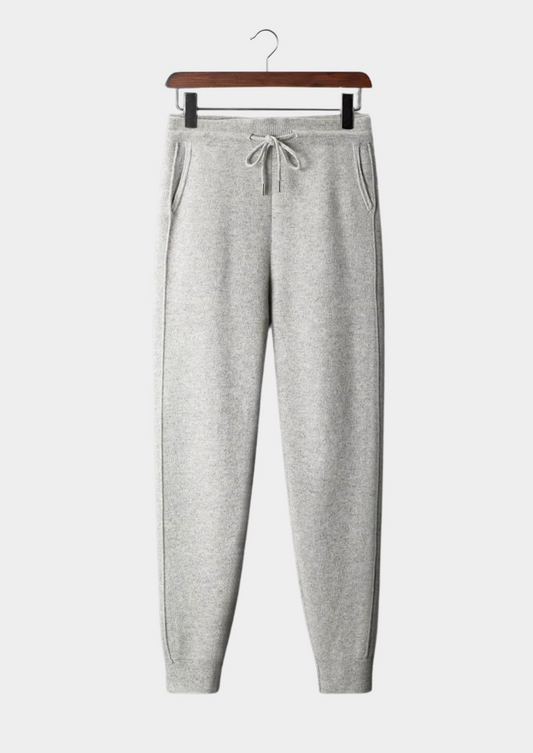 Men's Everyday Knitted Leisure Joggers in Light Grey – view 2