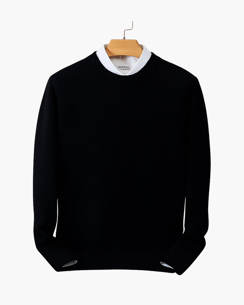 Albion Men's Lightweight Knit Jumper – Soft Breathable Knit with Ribbed Cuffs and Hem, Classic Fit for Summer Evenings
