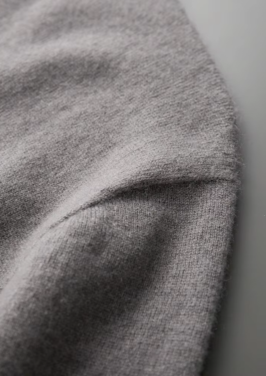 Premium Cashmere Classic Crew Neck T-Shirt - Ashen Truffle by SATRI & CO. – product view 2