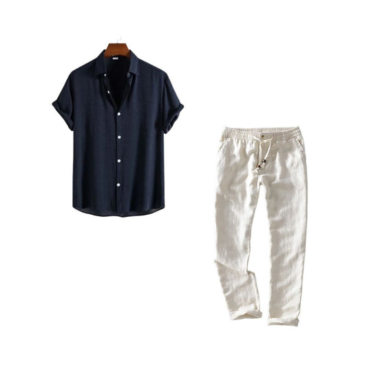Teresina Linen Shirt & Trousers Set by SATRI & CO. – product view 2