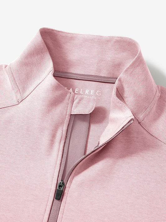 Men's Two-Tone Pique Cotton Blend Quarter Zip – view 2