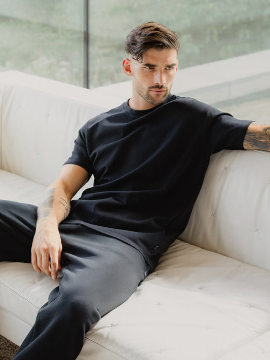 Basic Relaxed T-Shirt - Black by SATRI & CO. – product view 2
