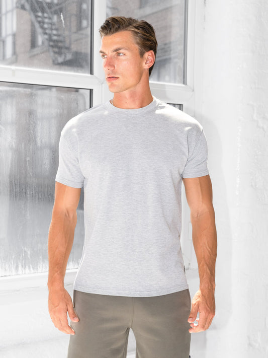 Basic Relaxed T-Shirt - Marl Grey by SATRI & CO. – product view 2