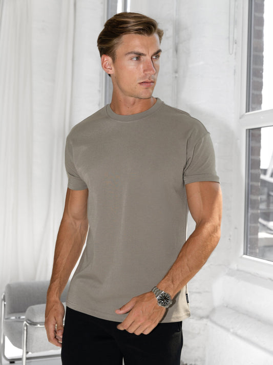 Basic Relaxed T-Shirt - Washed Khaki by SATRI & CO. – product view 2