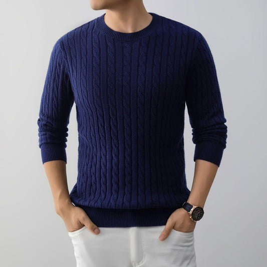 St. Moritz Men's Cotton Cable Knit Jumper – view 2