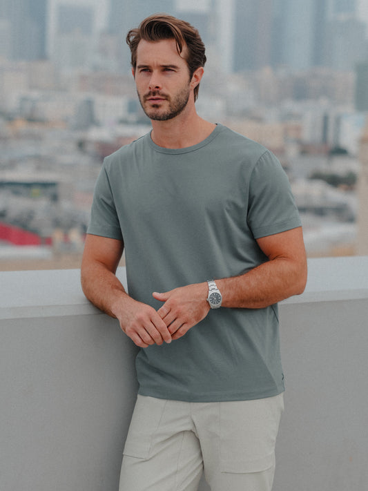 Men's Classic Fit Straight Hem T-Shirt – Soft Everyday Fabric with a Touch More Room | Sage