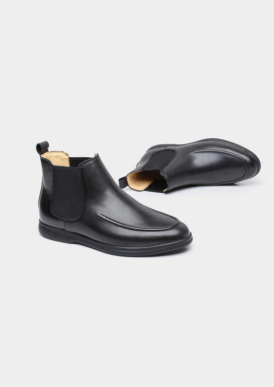 Black Leather Chelsea Boot by SATRI & CO. – product view 2