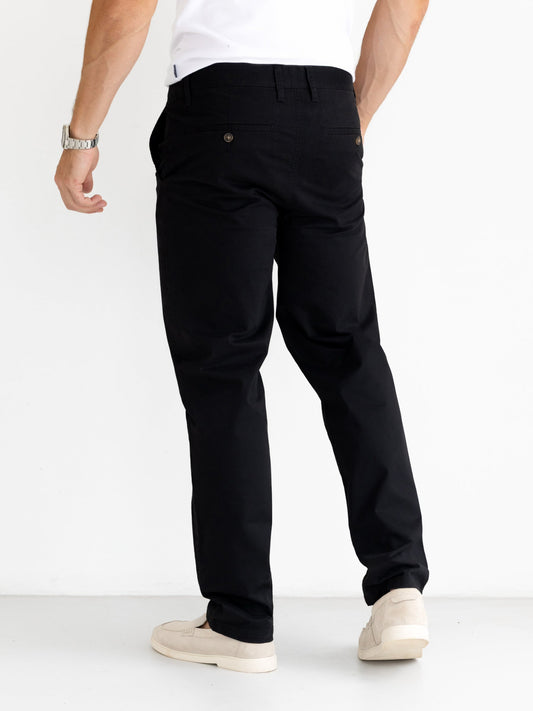 Relaxed Stretch Chinos - Black by SATRI & CO. – product view 2