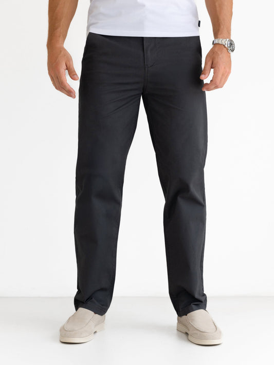 Relaxed Stretch Chinos - Graphite by SATRI & CO. – product view 2
