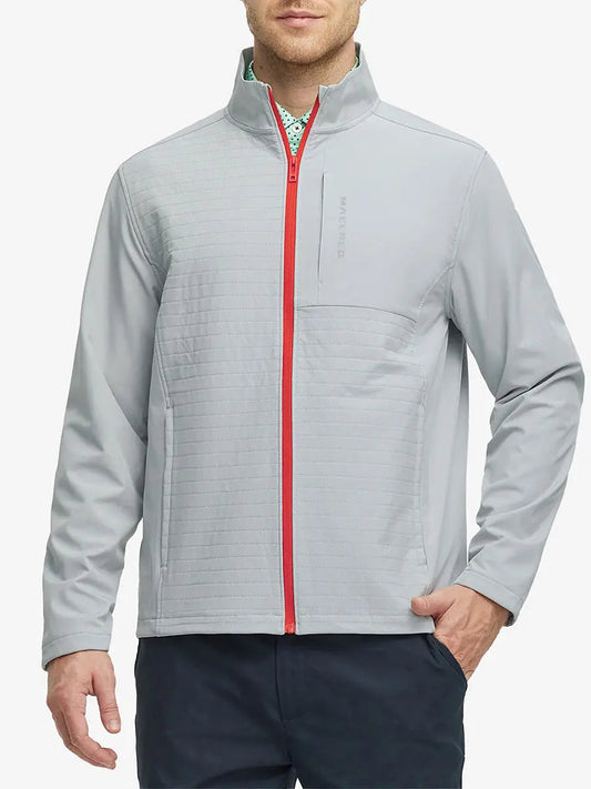 Men's Softshell Water-Resistant Lightweight Jacket – Thermal Lining, Stand Collar with Zip Guard, Relaxed Fit