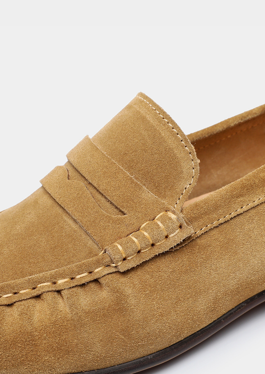 Men's Relaxed Summer Loafers for Linen and Chinos in Caramel – view 2