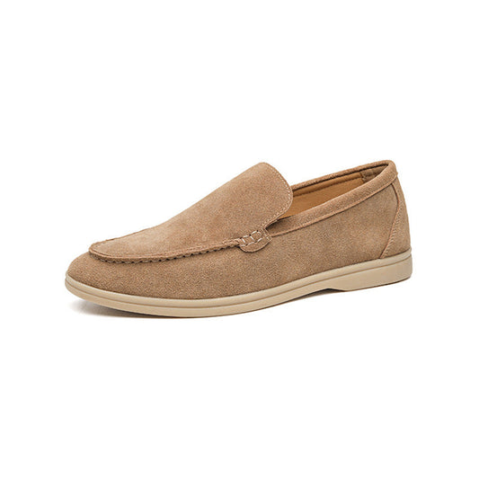 Men's Suede Leather Slip-On Loafers – Fine Stitching Detail, Removable Supportive Insole for All-Day Comfort
