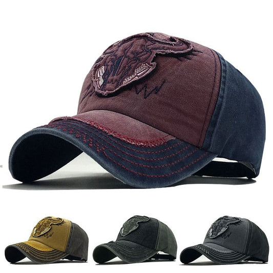 American Buffalo Men's Embroidered Cotton Baseball Cap – 100% Cotton, Embroidered Front, Adjustable Fit