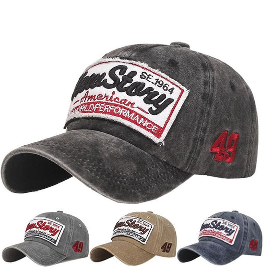 American New Story Men's Cotton Baseball Cap – Embroidered Front, 100% Cotton, Adjustable Fit