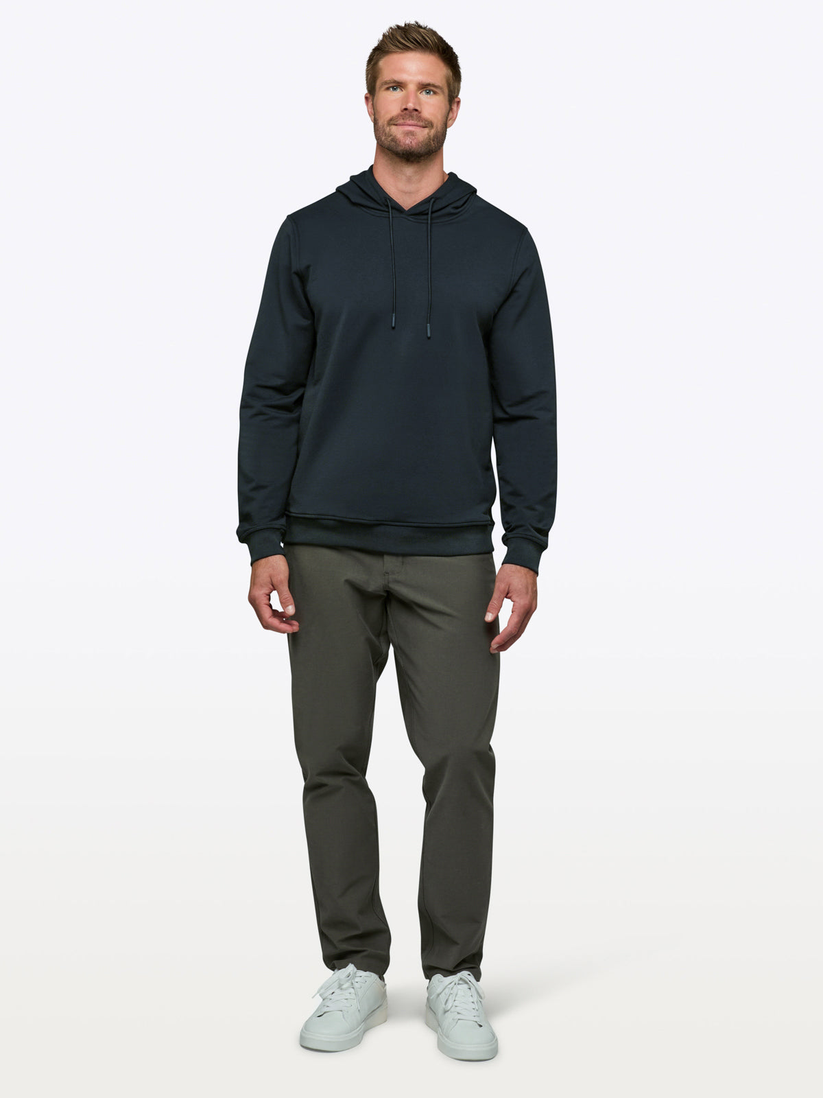 Men's French Terry Pullover Hoodie in Obsidian – view 7