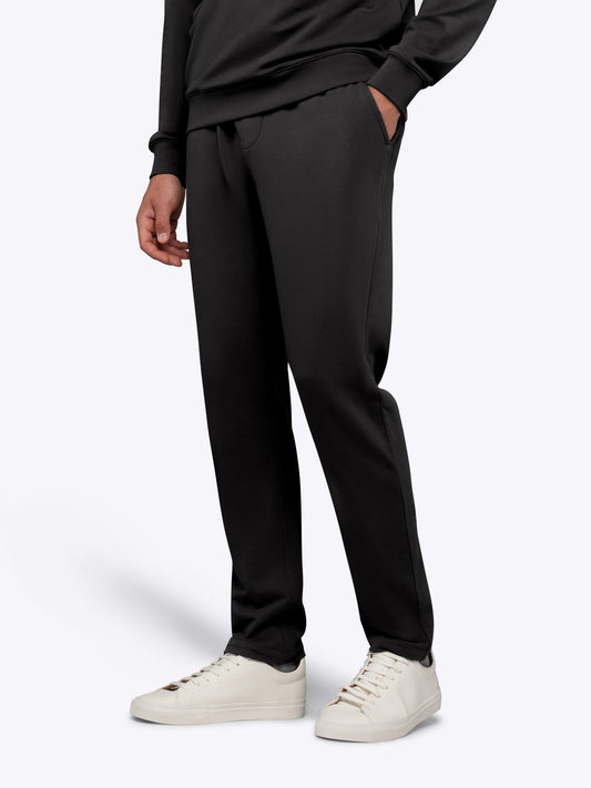 Men's French Terry Straight-Leg Sweatpants in Black – view 2