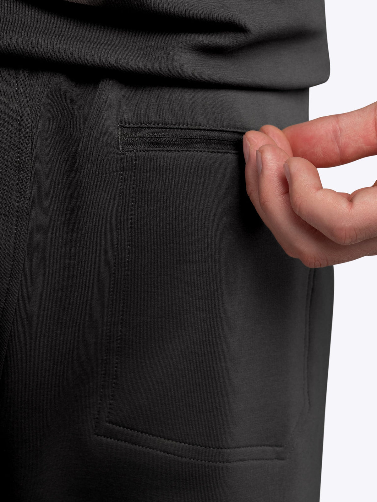 Men's French Terry Straight-Leg Sweatpants in Black – view 6