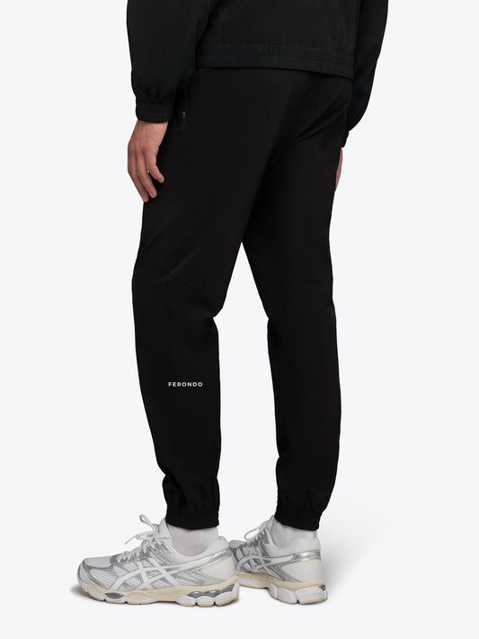 Men's Textured Performance Joggers in Black – view 2