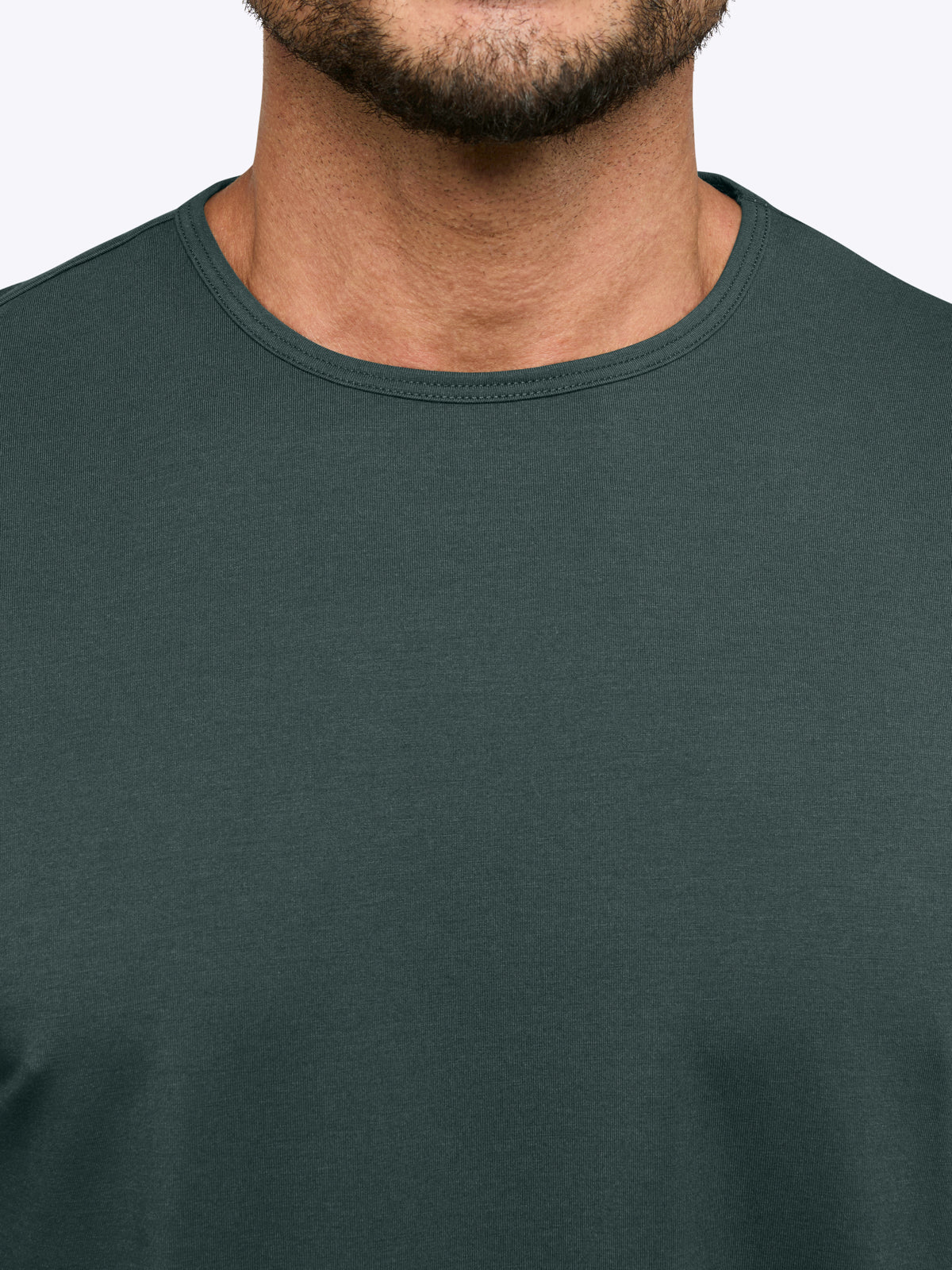 Men's Curved Hem Crew Neck T-Shirt in Bonsai – view 6