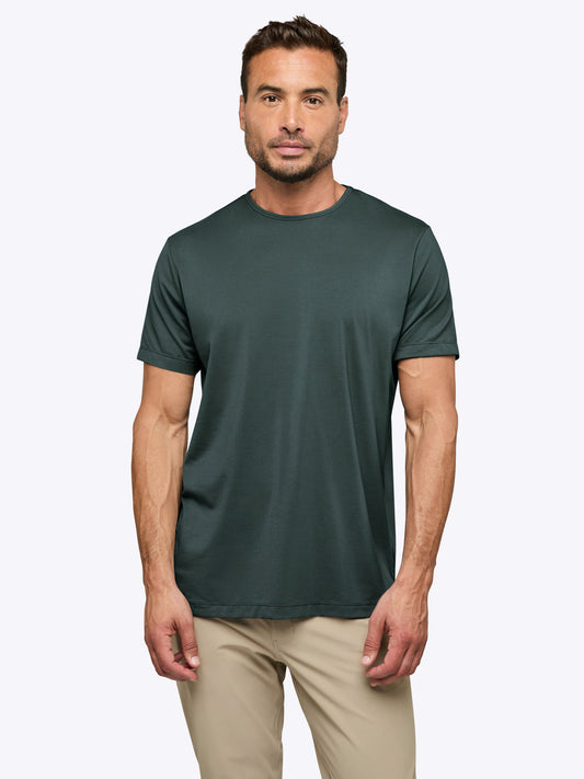 Men's Split Hem Crew Neck T-Shirt – Soft Wrinkle-Resistant Fabric, Tailored Fit Everyday Tee | Bonsai