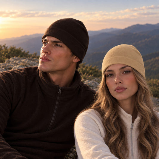 Men's Polar Fleece Sport Beanie – Windproof Close-Fitting Skull Shape, Soft Lightweight Fabric