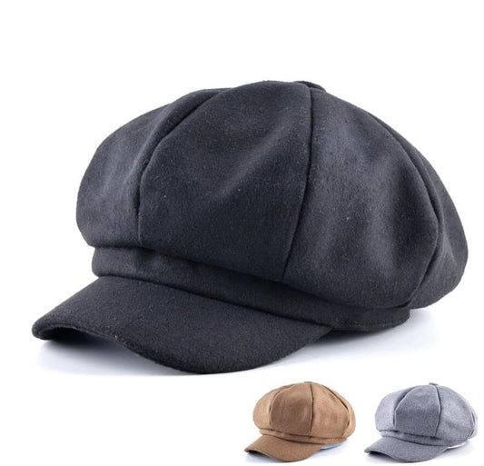 Beresford Men's Cotton Newsboy Cap – Classic Rounded Crown, Short Peak, One Size for 55–58 cm