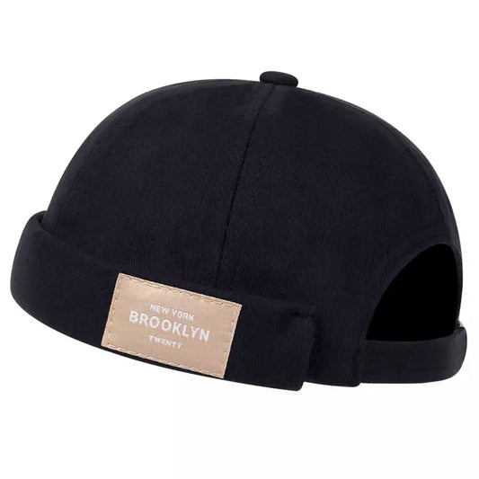 Brooklyn 1947 Men's Cotton Docker Cap – Brimless Shape, Clean Plain Finish, Adjustable Fit