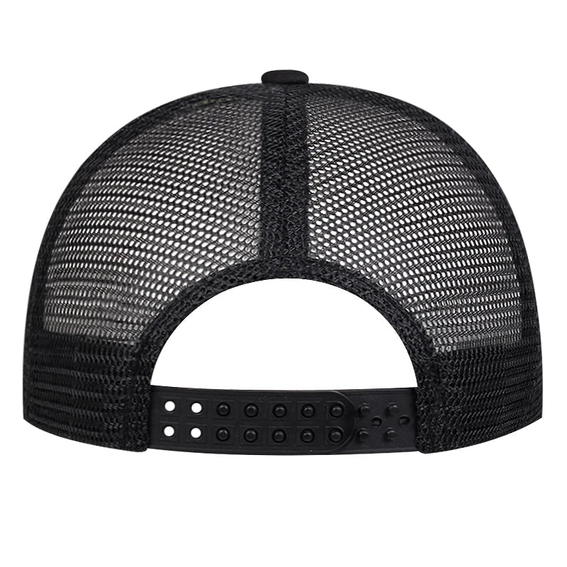 Brooklyn Men's Embroidered Trucker Baseball Cap – Acrylic Build, Breathable Mesh, Adjustable Fit | Black
