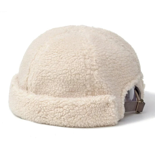 Burnaby Men's Cotton and Fur Winter Docker Cap – Warm Soft Fur, Brimless Shape, Adjustable Fit