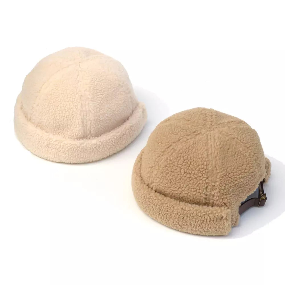 Burnaby Men's Cotton and Fur Winter Docker Cap – Warm Soft Fur, Brimless Shape, Adjustable Fit